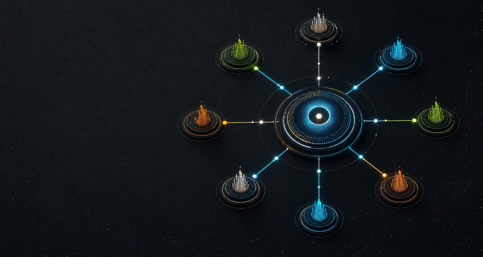 Abstract Techlogiests knowledge network connecting eight editorial subjects